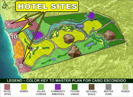 Master Plan map of Cabo Escondido land for sale in Cabo San Lucas